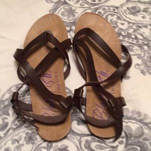 Blowfish brown leather sandals size 7